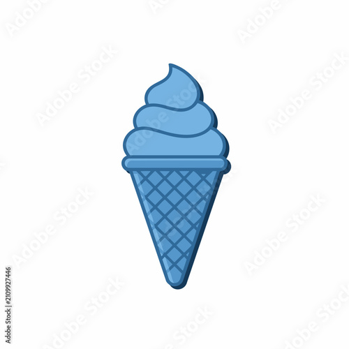 Minimalist vector illustration of a soft serve ice cream cone isolated on white background.