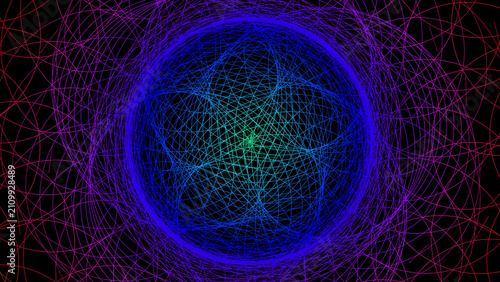 Futuristic Digital Energy Portal With Vibrant Neon Gradient Geometric Lines