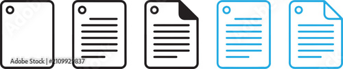 Document file icon. Text page symbol. File document sign. Simple pictogram for paper, report, form, article and document management interface design.