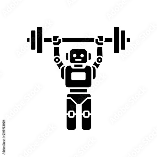 Robot weightlifter performing a heavy overhead lift showcases the integration of mechanical strength and artificial intelligence in modern fitness and industrial training.
