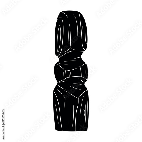 Fotografie Ancient wooden idol artifact tribal sculpture.