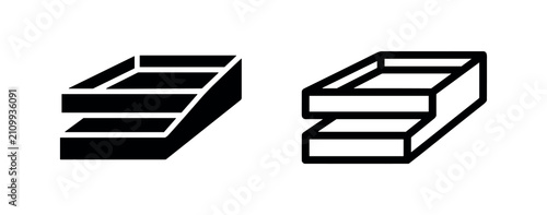 Принти на полотні Stacked trays icon, office inbox outbox document organizer symbol
