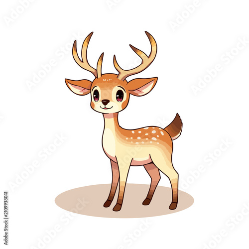 Cute Sika Deer Clipart 04