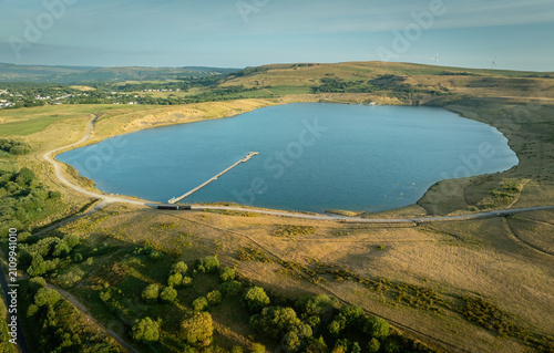Canvas-taulu Old open cast mine now known as The Lakes at Rhosamman or Cwmllynfell Lake lies