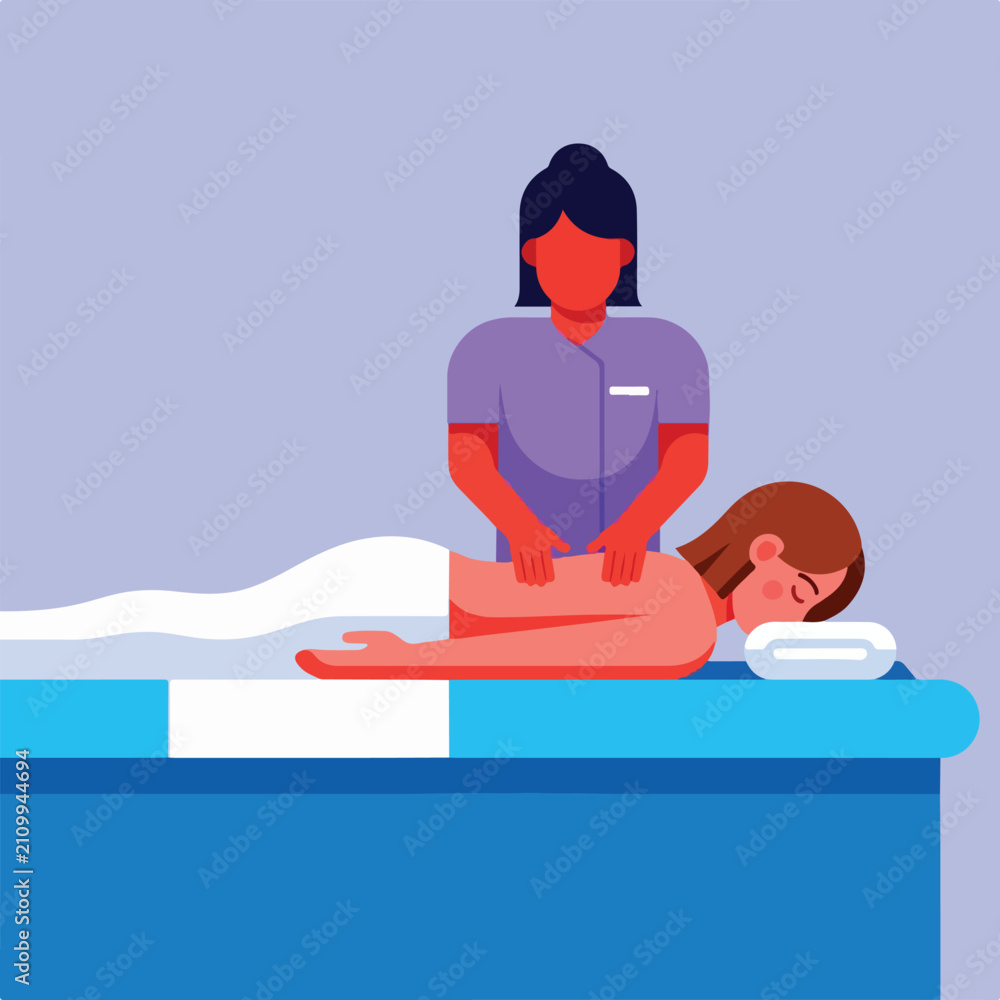Fototapeta premium Therapist massaging client's back