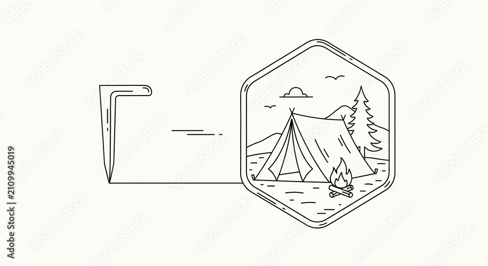 Obraz premium camping tent in nature, outdoor adventure