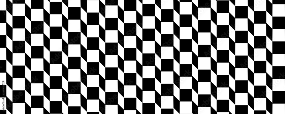Fototapeta premium Checkered Harmonic Pattern. Vector Harmonic Chess Pattern.