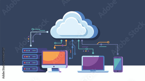 Digital cloud computing network connecting devices and servers (1)