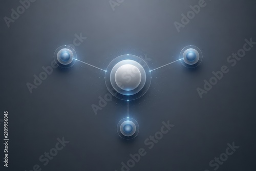 Abstract concept of ai automation and workflow with circles and connections