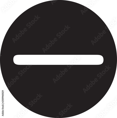 Фотография Minus Symbol Circle Icon Black Vector Illustration