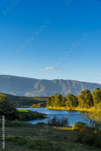 Scenic Breede River landscape in Bontebok National Park, the Langeberg Mountains near Swellendam, Western Cape, South Africa, showcasing river reflections, wilderness, and protected Overberg scenery.
