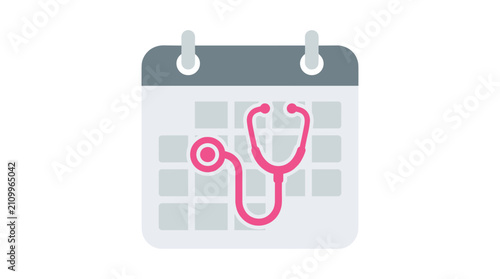 Medical Appointment Calendar Stethoscope Icon Healthcare Schedule Planning
