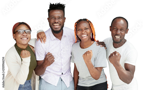 Portrait Of Smiling Young happy Friends