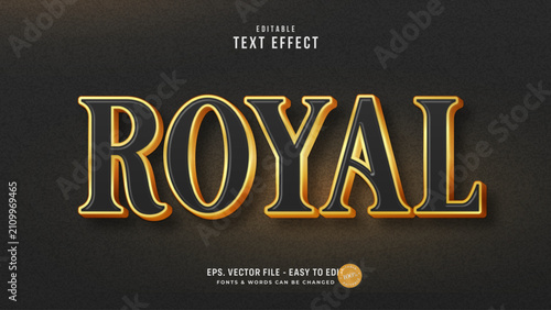 Royal Gold Editable Text Effect. Elegant Gold Text Style