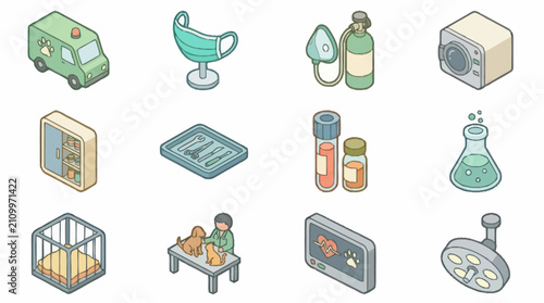 Fotografie Flat Design Icons for Healthcare and Baby Care.