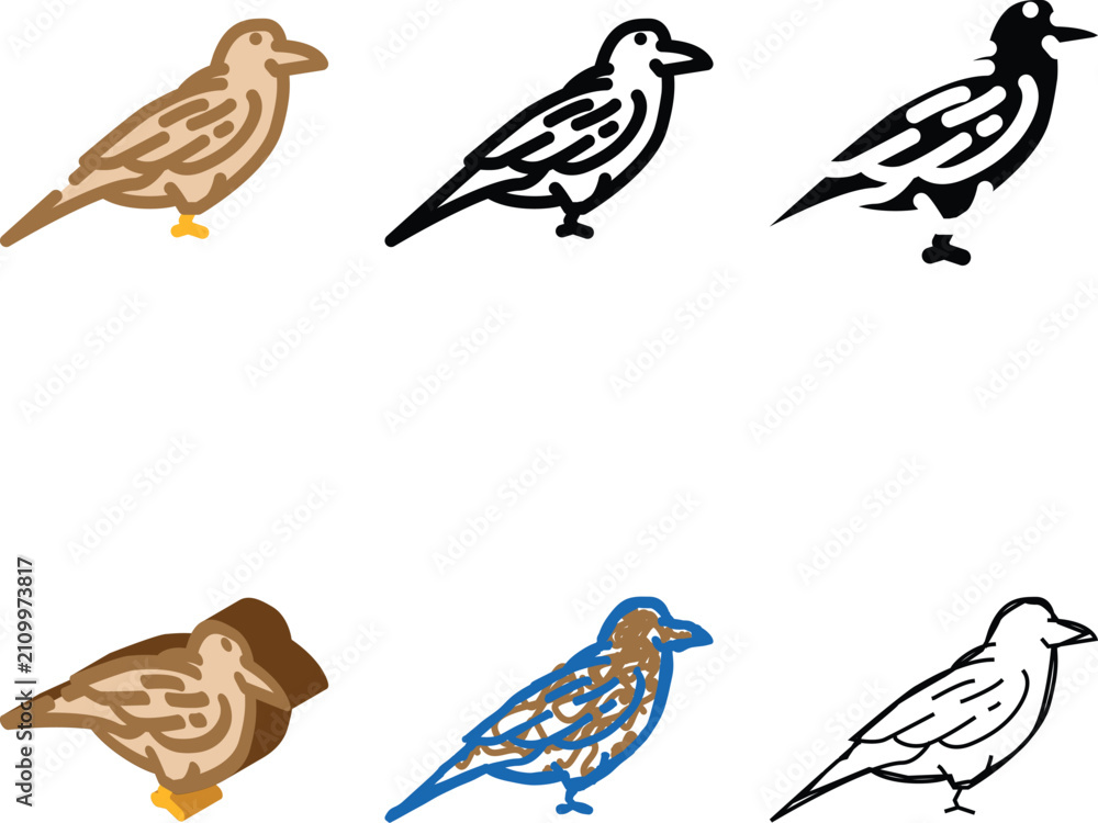 Obraz premium raven bird color icon vector. raven bird sign. isolated styles symbol illustration