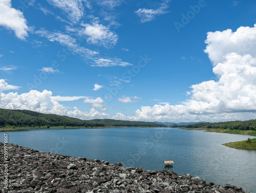 Large Water Reservoir Dam Landscape