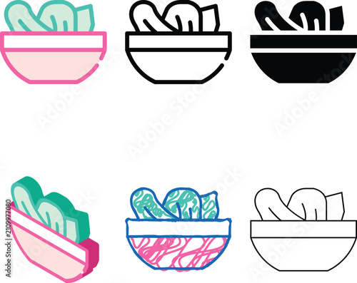 Foto salad plate color icon vector