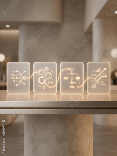 Abstract visuals representing ai workflow automation and data processing concepts
