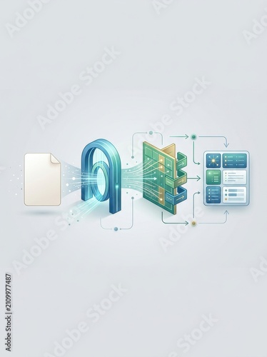 Ai workflow automation concept with document management and data processing