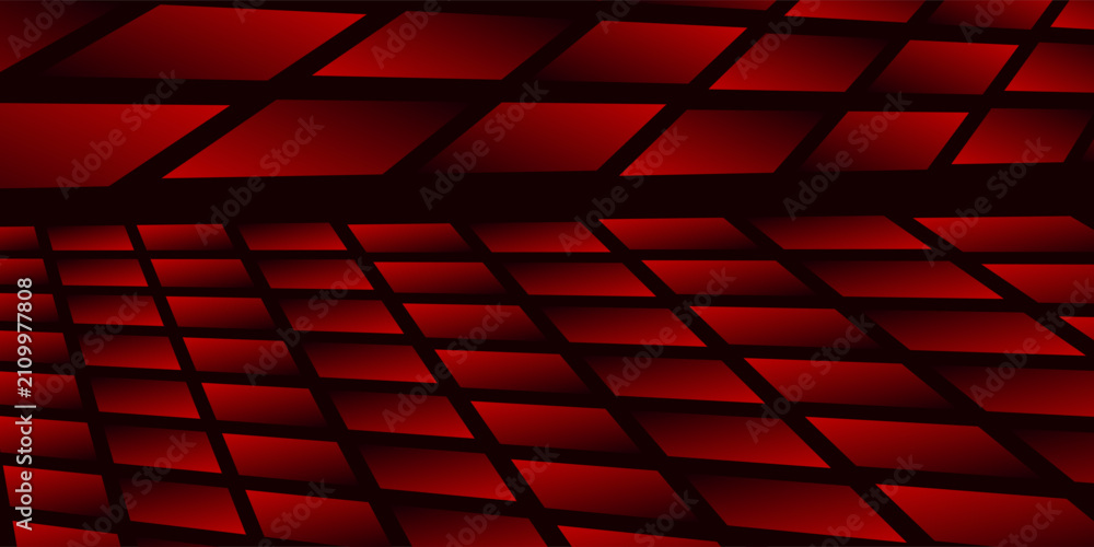 Fototapeta premium Modern abstract background in red color - geometric mosaic of rectangles with soft shadows - 3D-illustration