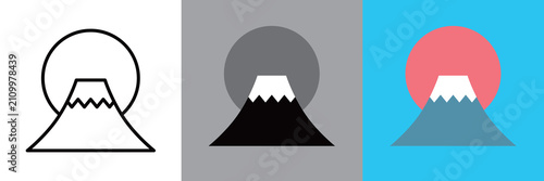富士山のシンプルなベクターアイコン