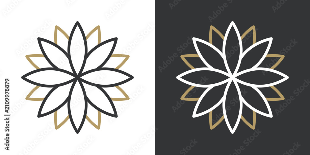 Fototapeta premium 菊の花のシンプルなベクターアイコン