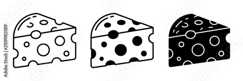 Bild auf Leinwand Swiss Cheese Icons, Dairy Food Vector Graphics, Gouda Slice Illustrations, Emmen