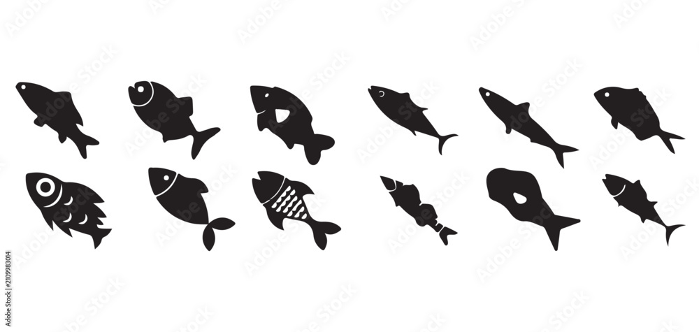 Fototapeta premium Flying Bat Silhouette Collection Black Halloween Vector Icons vector illustrator eps10