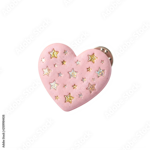 Pink Heart Star Lapel Pin
