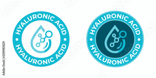 Hyaluronic acid molecule icon design with water drop symbol illustration