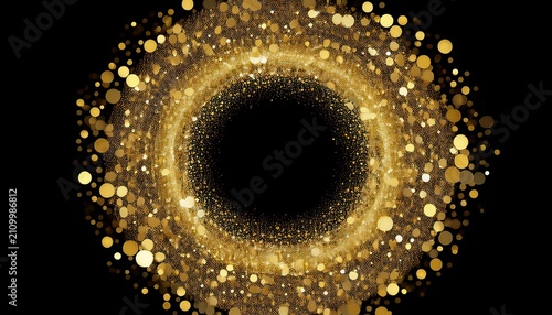 Gold Sparkles Create A Circular Design On A Transparent Background For Art Projects And Graphic Design Needs
