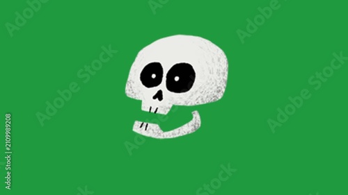 Skull Green Screen Animation | Skeleton Head Chroma Key Motion Graphics