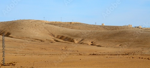 Paisaje desértico al sur de Ammán, Jordania, Oriente Medio