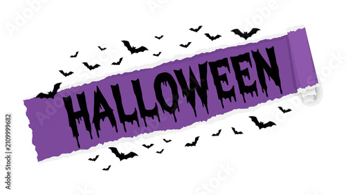 Foto Purple Hallows' Eve Banner with Bats