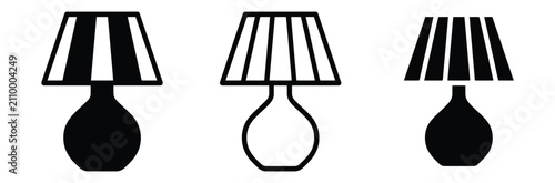 Fotografía Table lamp icon set