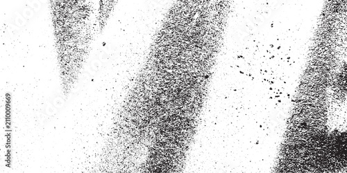 Abstract black spray paint brush strokes and textured vertical lines on white background for industrial grunge aesthetic