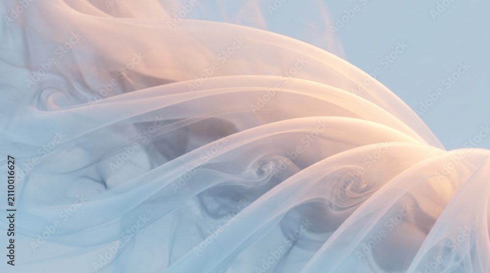 Fototapeta premium Abstract Blue Water Wave Background with Soft Focus Smoke Swirl, Flowing Light Patterns and Smooth Motion Texture Design in Deep Blue Tones