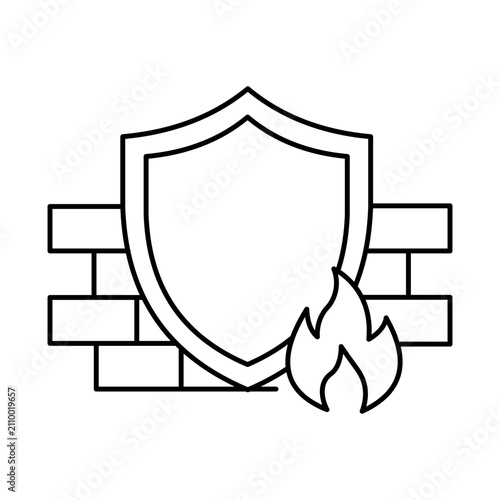 Firewall Network Security Icon