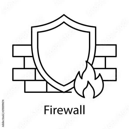 Firewall Network Security Icon