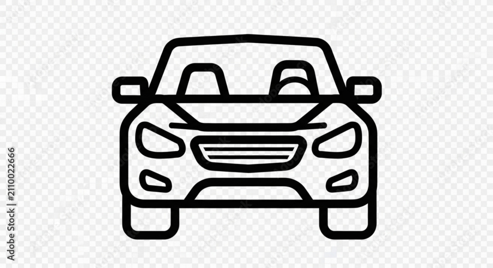 Obraz premium Minimalist Line Drawing of SUV Front View