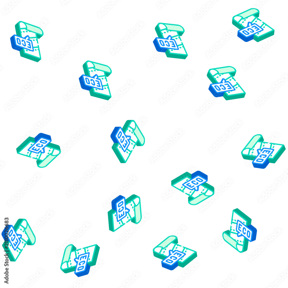 Obraz premium eco material for renovation isometric seamless pattern. eco material for renovation sign illustration