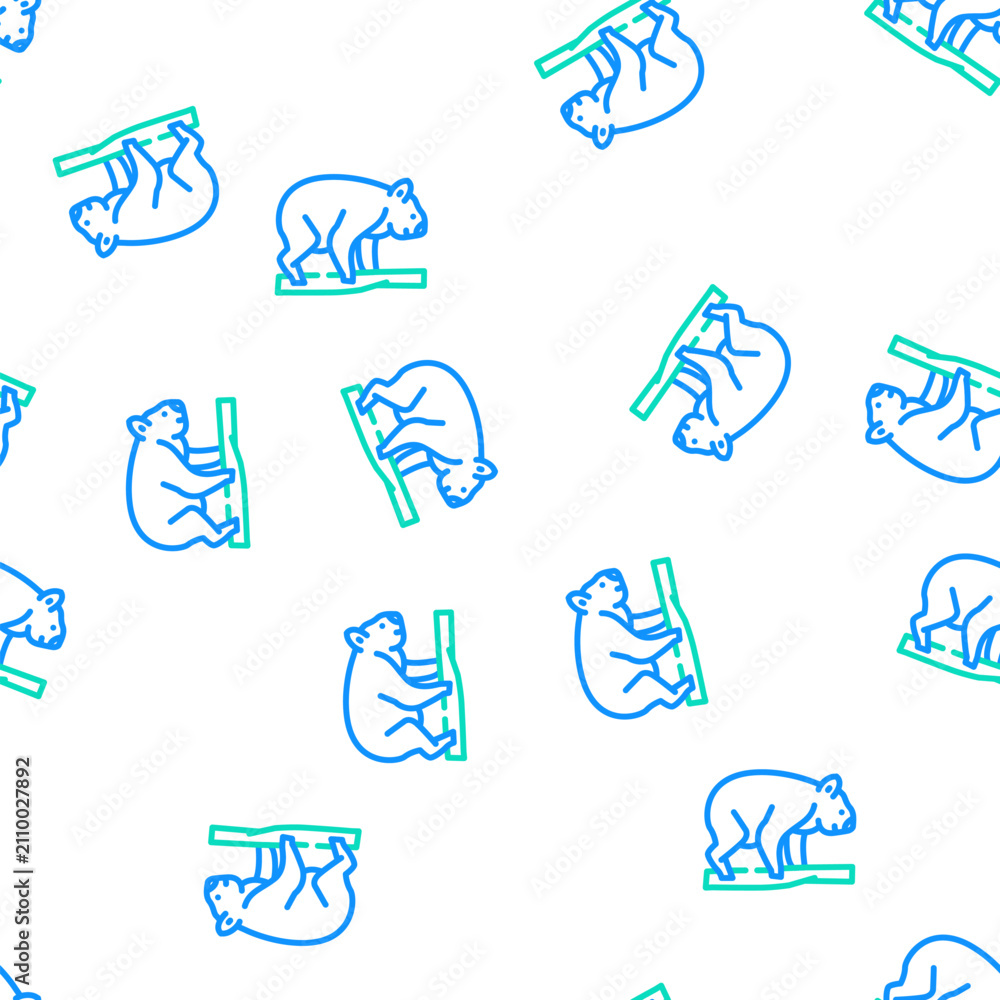 Obraz premium koala animal vector seamless pattern koala animal sign illustration
