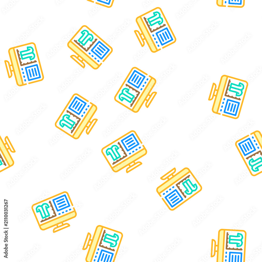 Fototapeta premium fabric design sewing vector seamless pattern fabric design sewing sign illustration