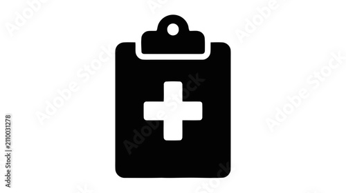 Vector illustration of medical clipboard icon on a transparent background