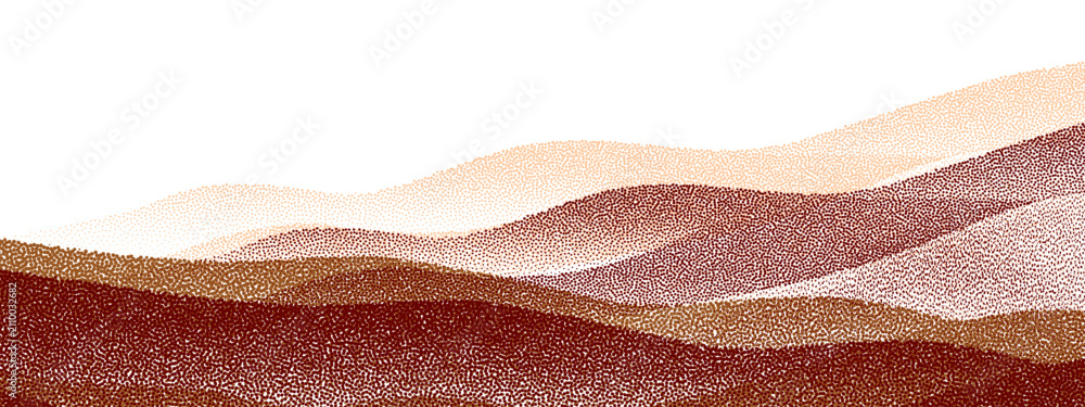 Obraz premium Aerial countryside illustration with vineyard, meadow, and geometric farm field design.