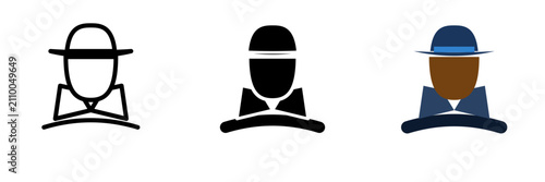 Foto Detective and spy icons in flat design style