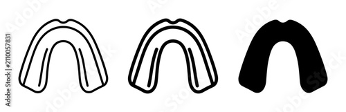 Foto Mouthguard Icons, Sports Dental Protection Vector Graphics, Athletic Mouthpiece