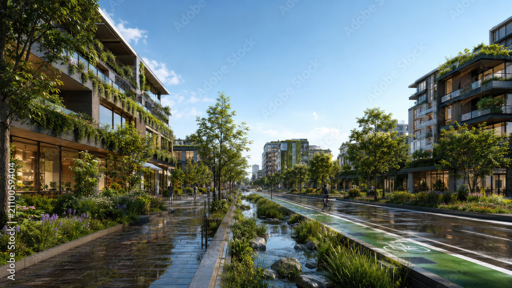 Fototapeta premium Sustainable development in the apartment area