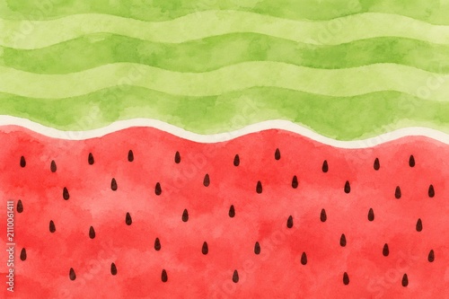 Watermelon fruit watercolor painting refreshing summer pattern